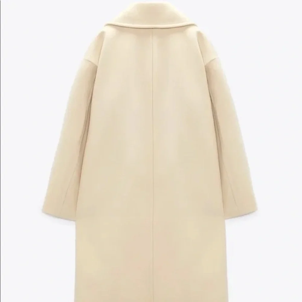 NWT ZARA Oversized Vanilla/Cream Coat with Pockets Size L, M, S - Picture 2 of 14